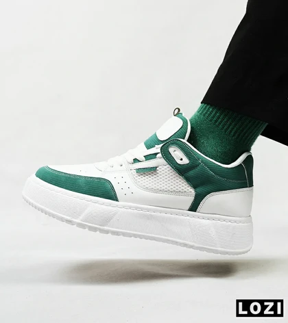 کفش کتانی مردانه سفید سبز PULL & BEAR