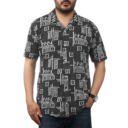 پیراهن آستین کوتاه کنفی مردانه تن کوک مدل 1111113