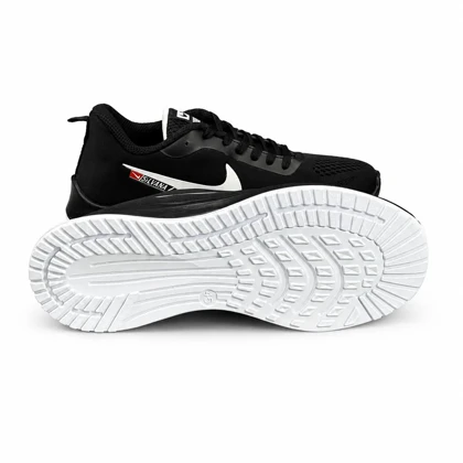 کفش کتانی بزرگ پا نایکی رانینگ زیره تزریق مشکی سفید Nike