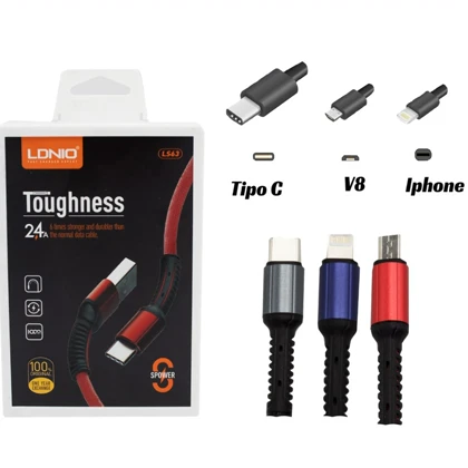 کابل میکرو یو اس بی الدنیو LDNIO مدل LS63 توان 60 وات 1 متر