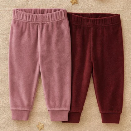 شلوار مخمل نوزاد لوپیلو کد Z-YGV65 مجموعه 2 عددی