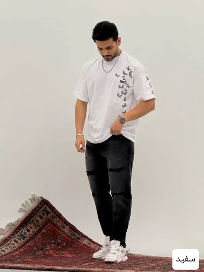 تیشرت باکسی پروانه_کد4127