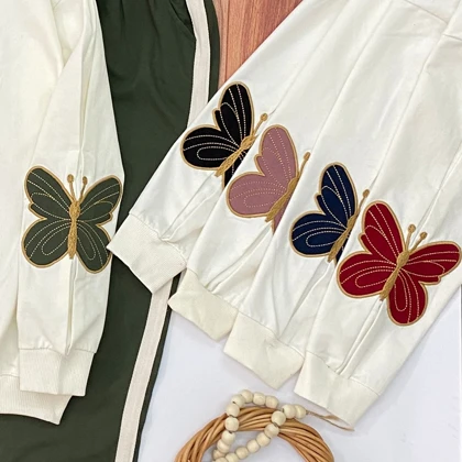 بلوز شلوار دورس دخترانه آستین پروانه