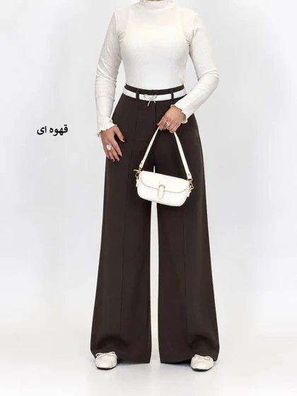 7492-شلوار بگ کرپ باربی (ایراددار)