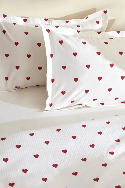سرویس روتختی پیکه دو نفره Karaca Home مدل Amour پنبه - قرمز