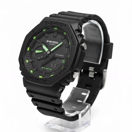 ساعت جی شاک2100مشکی عقربه سبز