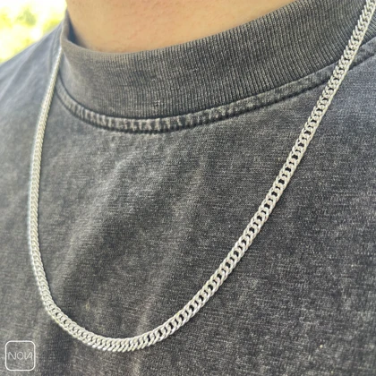 گردنبند نقره مردانه دوبل کد0251242