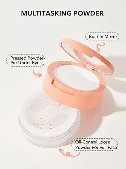 پودر فیکس دو منظوره شیگلم صورت و زیر چشم رنگ Natural Linen نارنجی