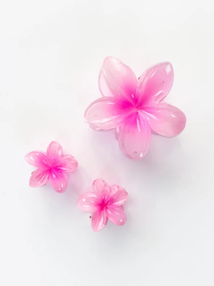 کلیپس مو طرح گل پلومریا Polomeria بسته 3 عددی