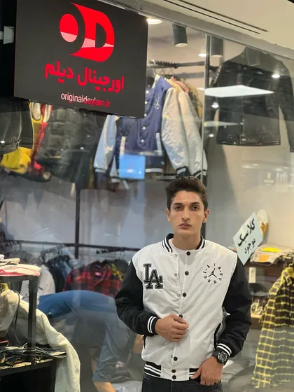 بامبر جکت بیسبالی ضد آب سفید داخل آستربندی کامل