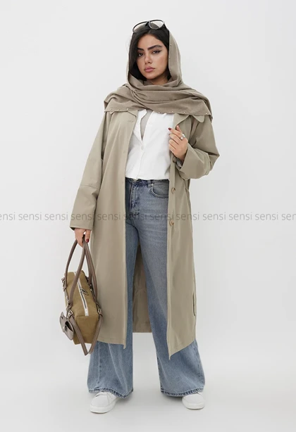 بارانی جلو دکمه آستر دار کد1004809