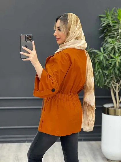 مانتو لینن دو جیب آستین پاگن