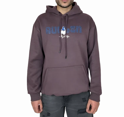 هودی بادمجانی اسپرت کلاهدار مردانه مدل RULGEN - جنس دورس توکرکی (گرم)