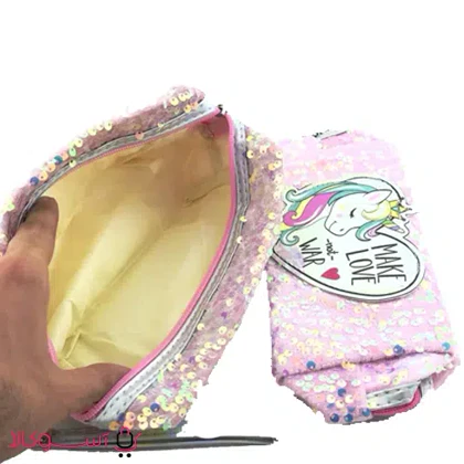 کیف آرایشی طرح یونیکورن پولکی (یک عدد)