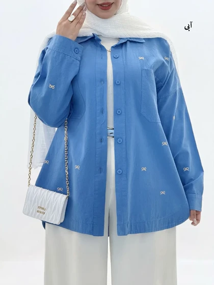 4295-مانتو کتان پاپیونی