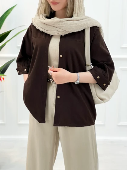 شومیز مانتویی لینن مینا