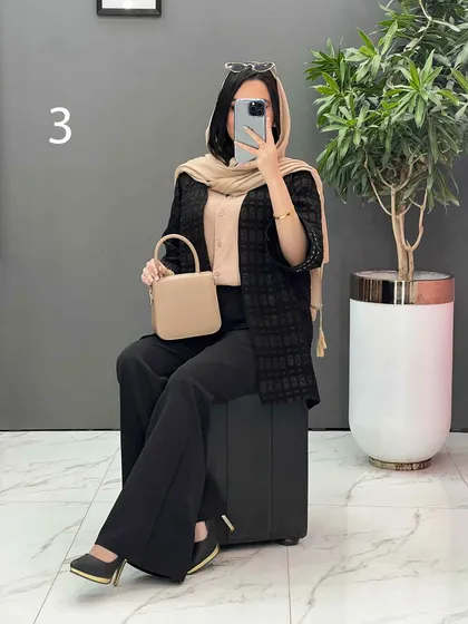 مانتو کتی آستین پولک دوزی
