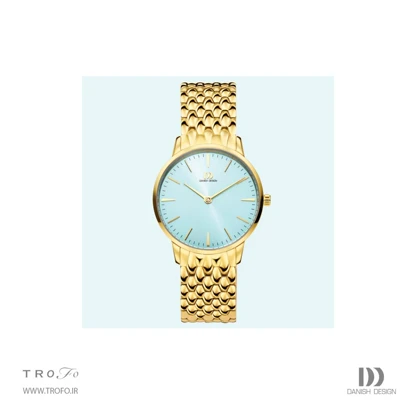 ساعت مچی عقربه ای زنانه دنیش دیزاین (Danish design) مدل IV77Q1251 Akilia Gold Husky Blue DressLink Medium