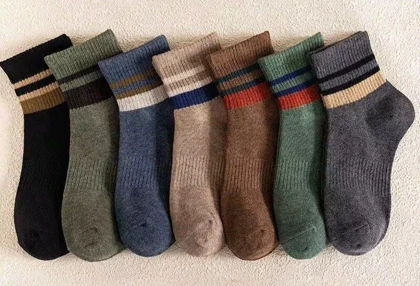 جوراب نیم ساق لب خط‌دار کد 1779