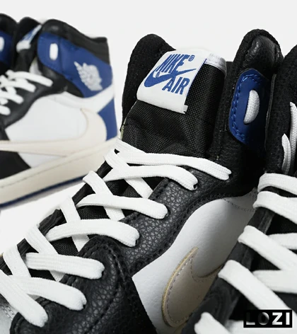 کفش کتانی ساق‌دار سفید آبی مشکی مردانه NIKE travis scott مدل 6707