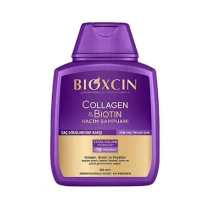 شامپو ضد ریزش و حجم‌دهنده مو بیوکسین Bioxcin مدل Collagen & Biotin