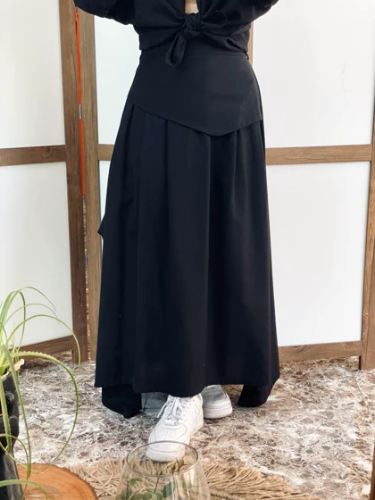 دامن لینن پیله دار