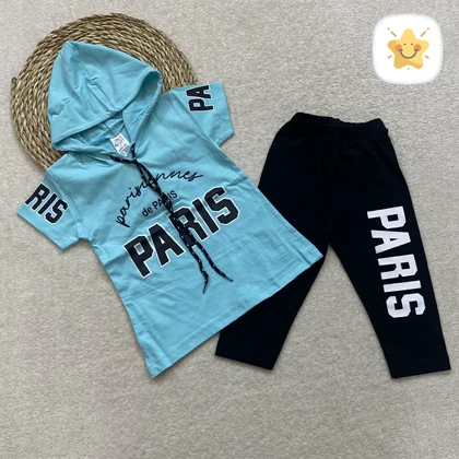 تیشرت ساپورت دخترانه پنبه مدل PARIS مناسب 2 تا 6 سال