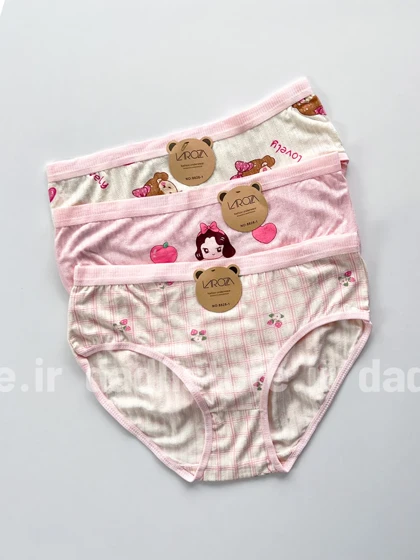 شورت اسلیپ نخ پنبه عروسکی طرح دختر و توت فرنگی