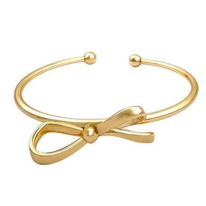 دستبند زنانه طرح طلا مدل بنگل پاپیونی