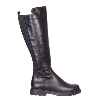 بوت بلند مشکی کمربندی مدل T کد 6863