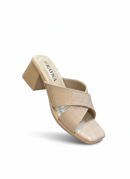 صندل مجلسی زنانه رایکا مدل ضربدری کرم