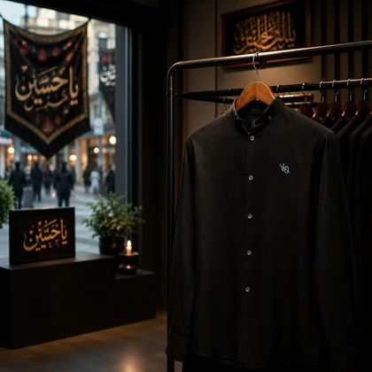 پیراهن مردانه مشکی مدل VQ