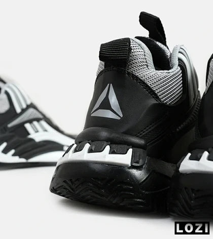 کفش کتانی ساق‌دار مشکی طوسی سفید Reebok Shaq Attaq