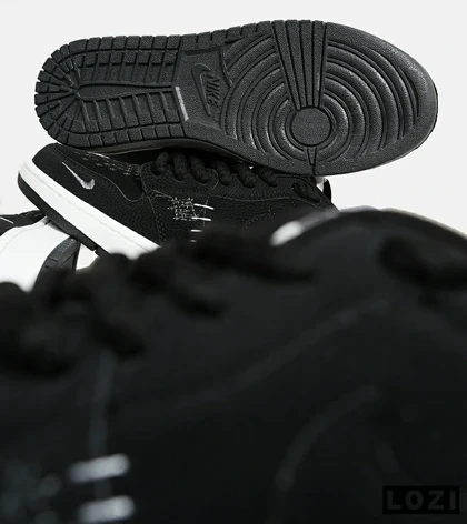 کفش کتانی مردانه و زنانه مشکی سفید نایک NIKE jordan Vodoo مدل 6633