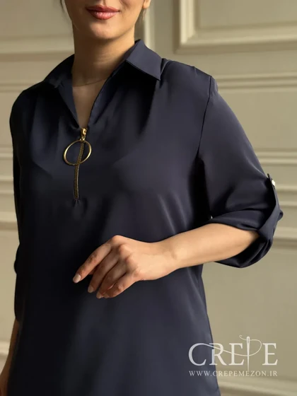 شومیز سایزبزرگ زیپ حلقه‌ای