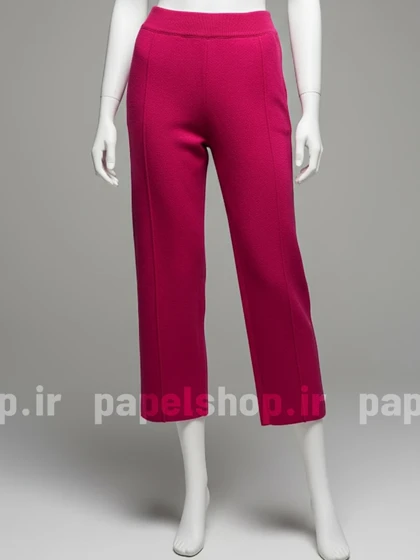 شلوار بافت سرخابی کمرکش