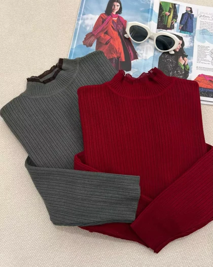 پلیور بافت یقه ایستاده نوین کد 5514