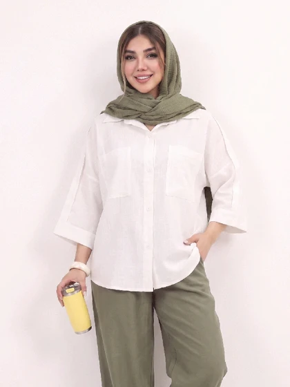 شومیز کادنزا دوجیب آستین پاگون دار