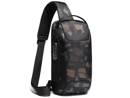 کیف کراس بادی مردانه بنج اصل BANGE BG-22085 رمز دار با پورت USB