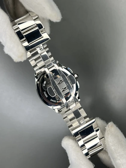 ساعت مچی کارتیه کورنوگراف بند سیلور صفحه مشکی Cartier