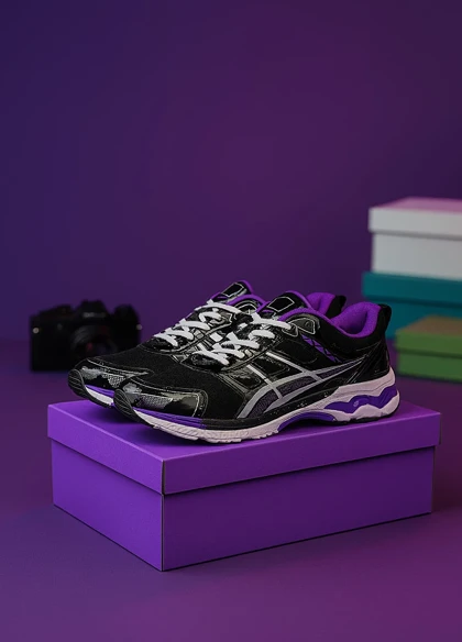 کفش ورزشی مردانه مشکی بنفش مدلRadman