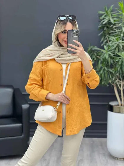 شومیز آستین پاگن پشت پیله
