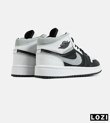 کفش کتانی بزرگ پا ساق‌دار سفید مشکی طوسی NIKE AIR Jordan 1 مدل 8305