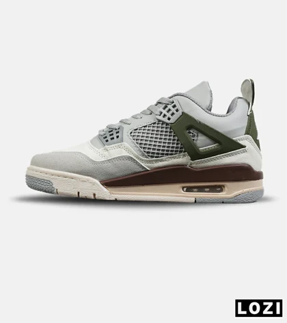کتانی ساق‌دار زنانه و مردانه طوسی سبز Nike air jordan 4 مدل 8203