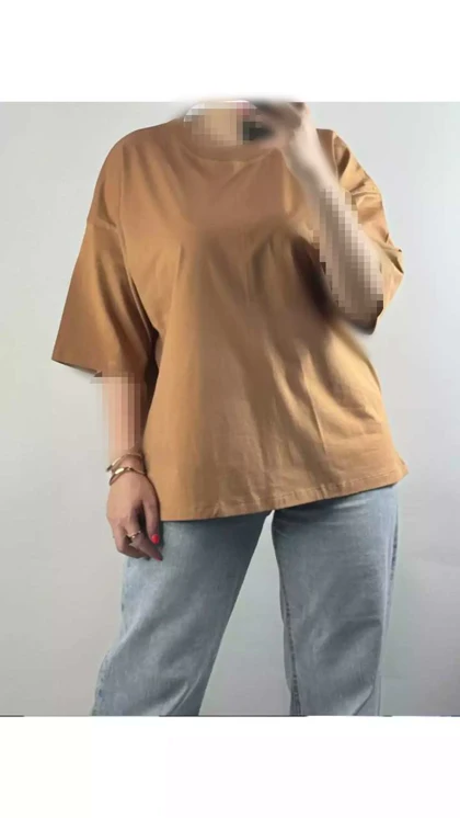 تیشرت باکسی نخ پنبه زنانه 63001