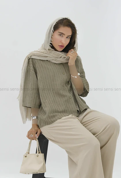 شومیز پری راه راه ابریشم