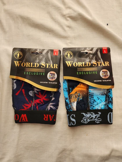 شورت نخی پادار باکسر مردانه WORLD STAR ترک کد: 2121