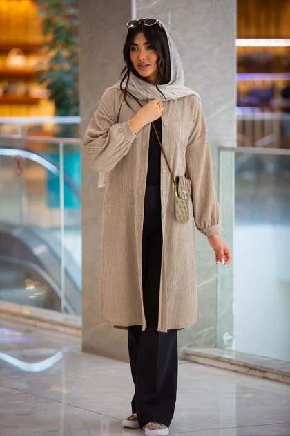 مانتو یقه فرنچ بلند لونا