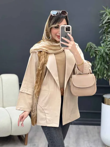 مانتو برش هلالی دو جیب
