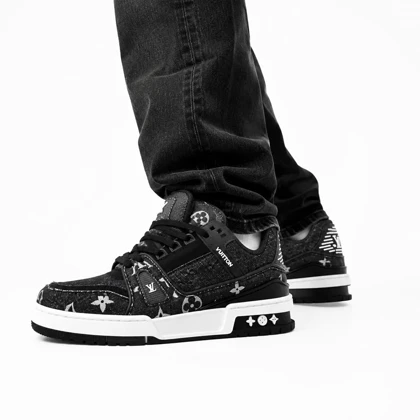 کفش کتانی مردانه مدل ونس لوی ویتون مشکی سفید Vans Louis Vuitton